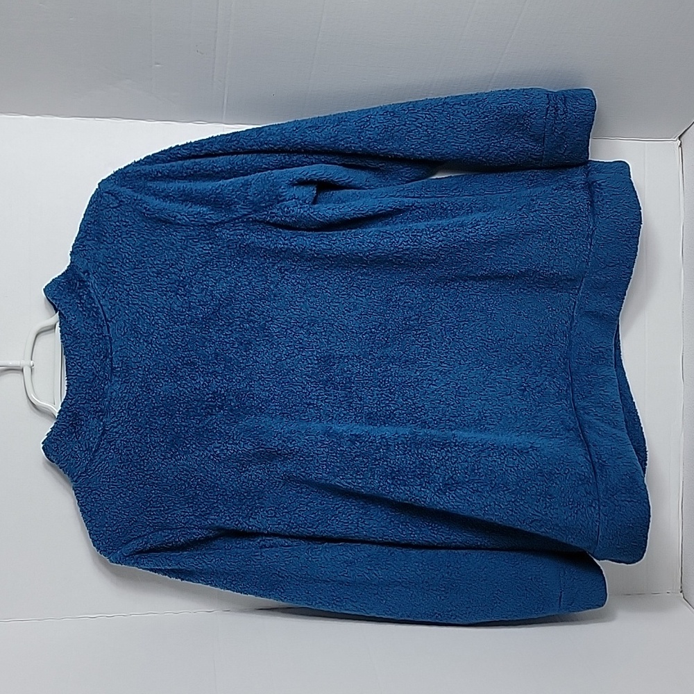 Talbots Plus Petites Women's Blue Long Sleeve Pullover Fleece Sweater, Xp